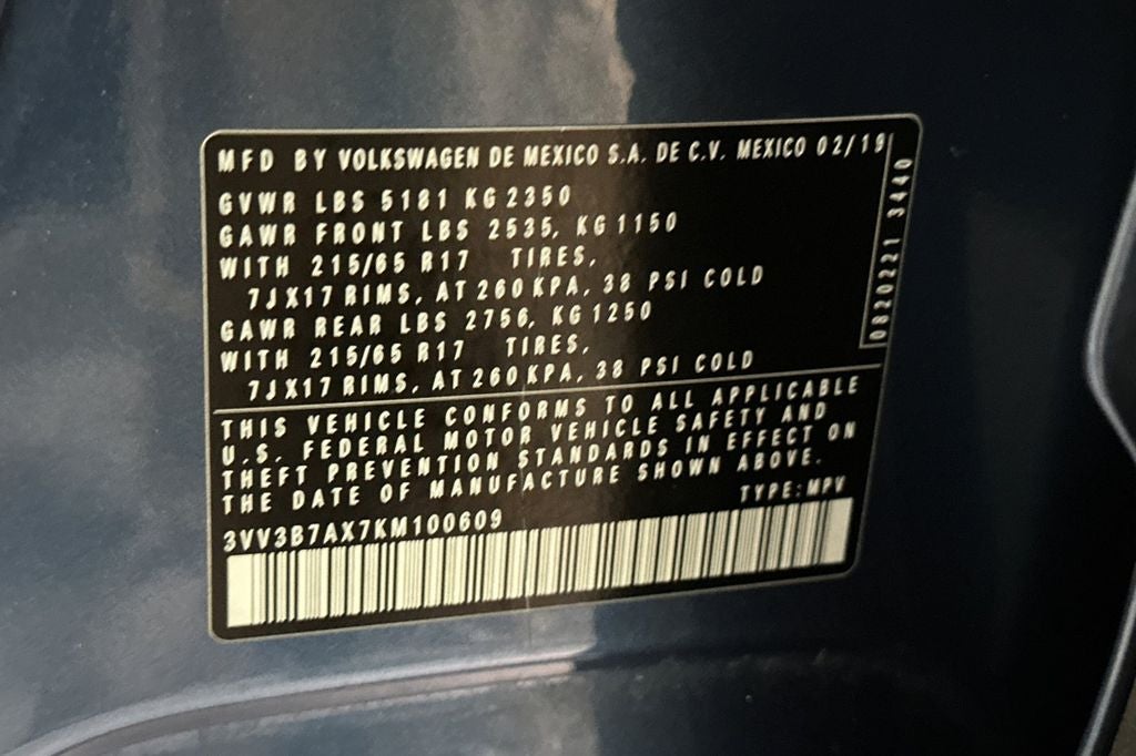 2019 Volkswagen Tiguan 2.0T SE