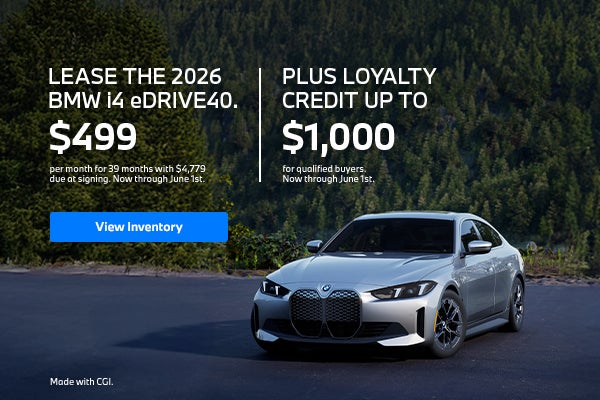 2026 i4 lease starting at $499 per month for 36 months
