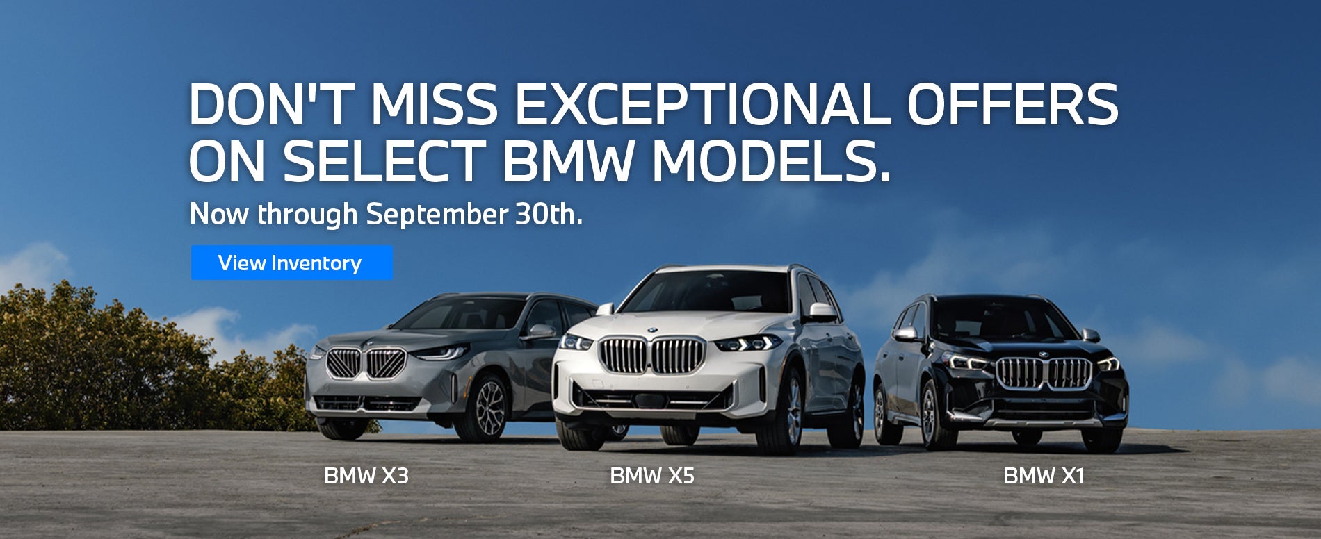 BMW X3, X5, & X1 parked on the street