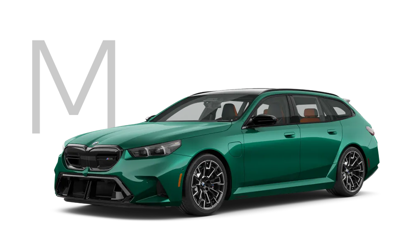 The new BMW M5 Touring in green with M logo. | Weatherford BMW of Berkeley in Berkeley CA